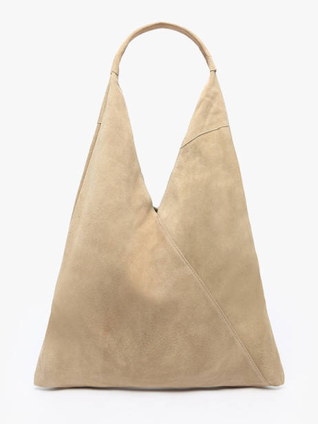 Sac Porté épaule A4 Velvet Cuir Milano Beige velvet VE25069 vue secondaire 4