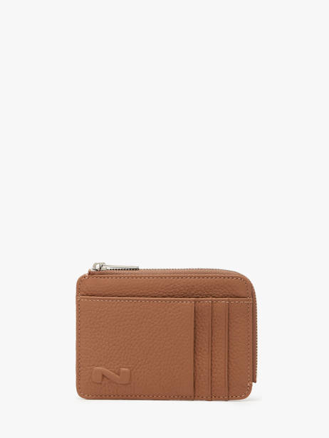 Porte-monnaie Avec Porte-cartes Cuir Nathan baume Marron original n 217N