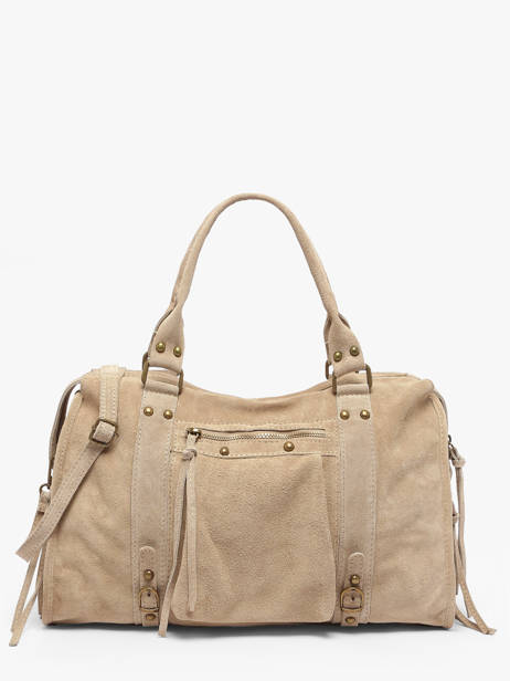 Schoudertas A4 Formaat Velvet Leder Milano Beige velvet VE24095