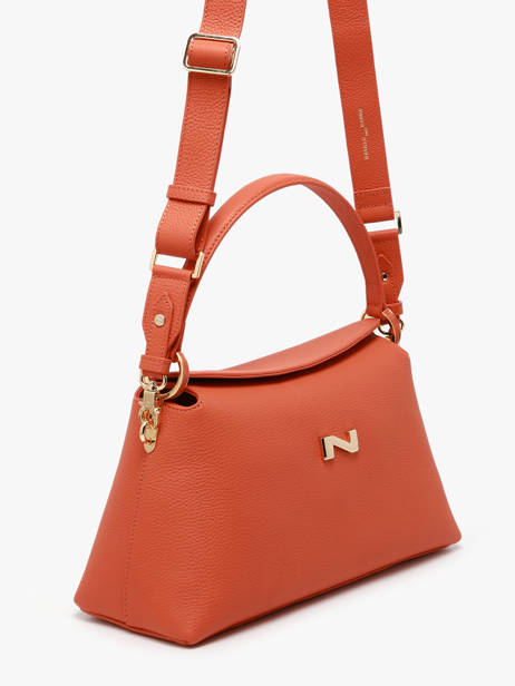 Schoudertas Freesia Leder Nathan baume Oranje eden 4 ander zicht 2