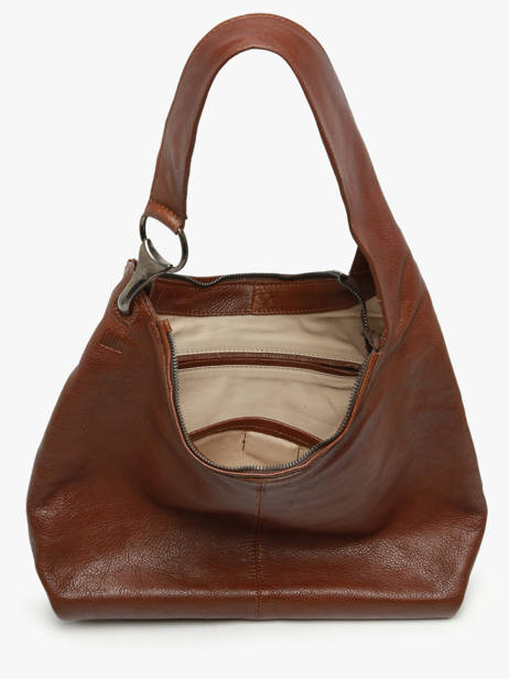 Schoudertas Leather Leder Biba Bruin leather JAP1L ander zicht 2