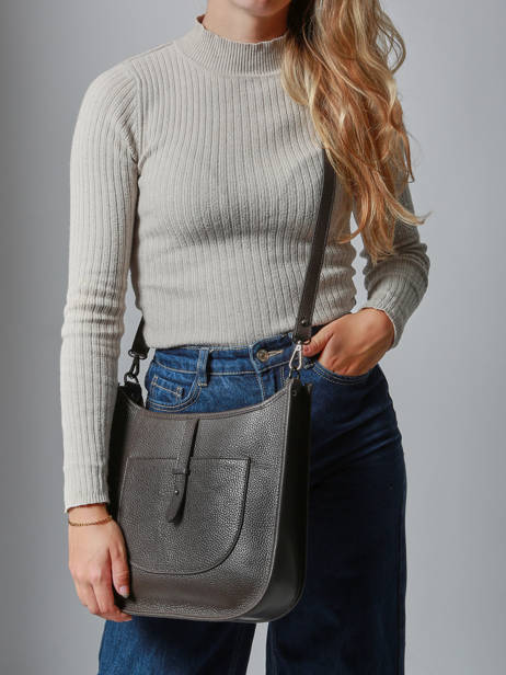 Cross Body Tas Caviar Leder Milano Bruin caviar CA25068 ander zicht 1