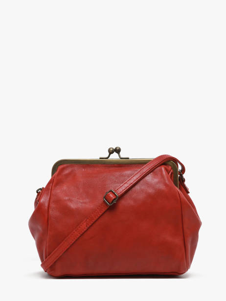 Sac Bandoulière Heritage Cuir Biba Rouge heritage BT22 vue secondaire 3