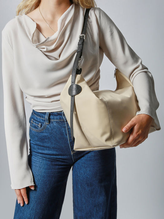 Longchamp Besace longchamp toile Schoudertas Beige