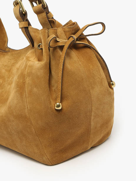 Sac Porté épaule Chiara Cuir De Saumon Gerard darel Jaune chiara DCS84407 vue secondaire 4
