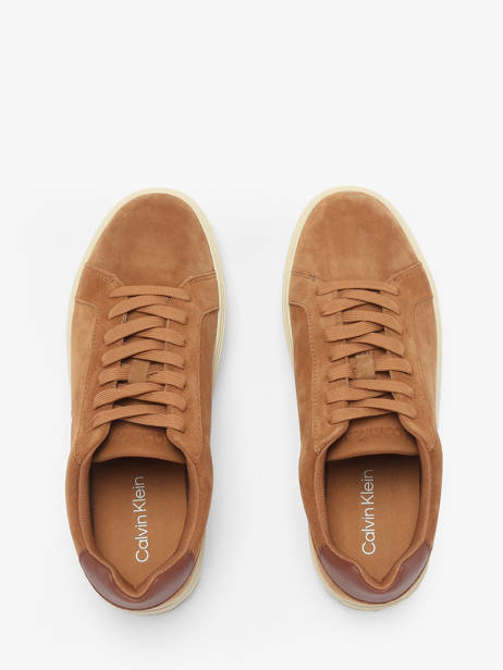 Sneakers Uit Leder Calvin klein jeans Bruin men YM01434 ander zicht 3