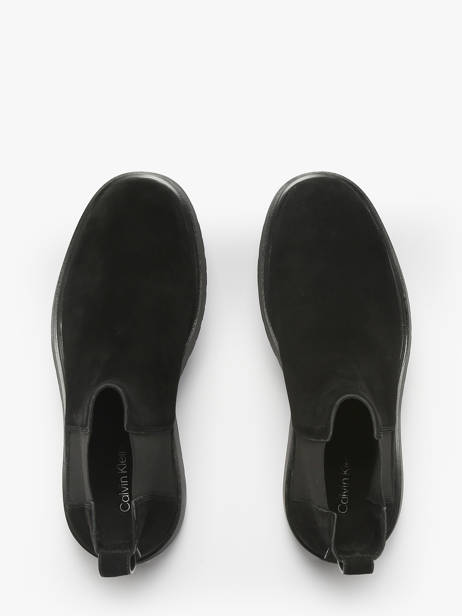 Sneakers Uit Leder Calvin klein jeans Zwart men YM01372 ander zicht 3