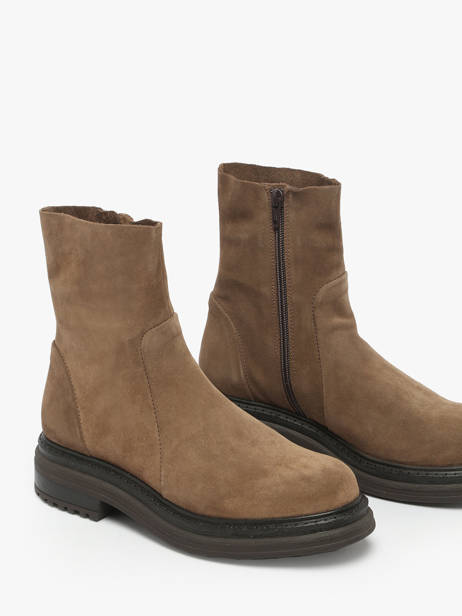 Bottines En Cuir Aliwell Marron women A0407 vue secondaire 1