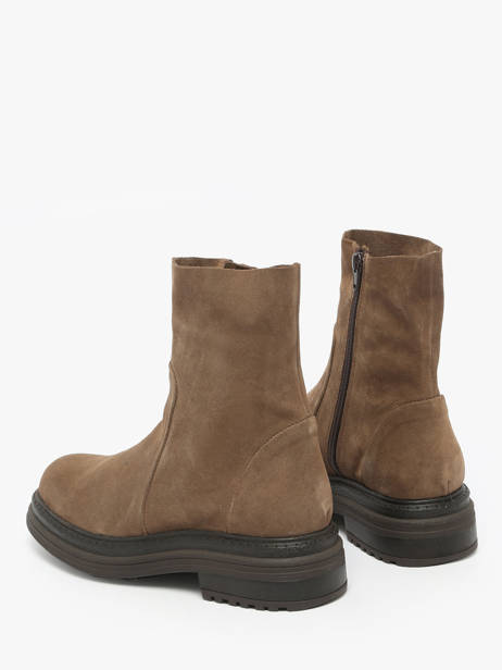Bottines En Cuir Aliwell Marron women A0407 vue secondaire 2