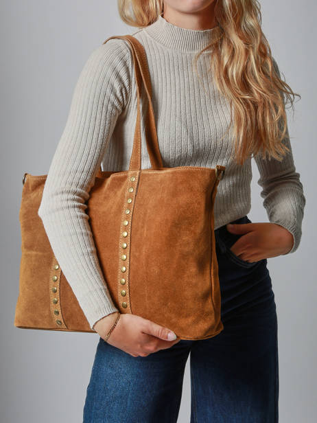 Schoudertas Velvet Milano Bruin velvet VE24113 ander zicht 1