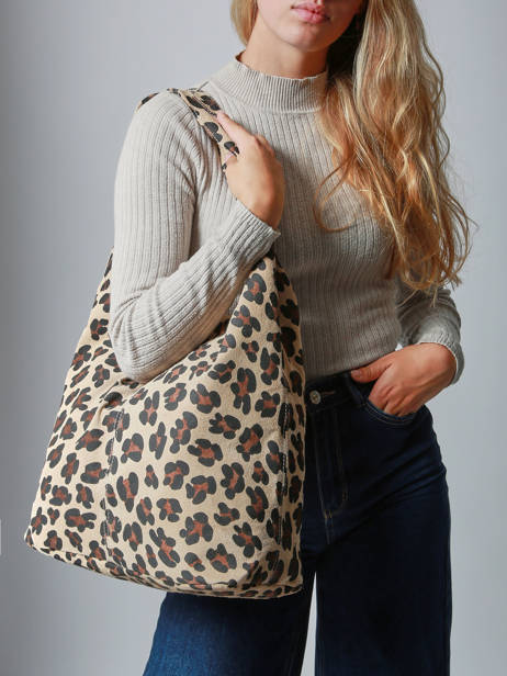 Schoudertas Velvet Leopardo Milano Beige velvet leopardo VL25065 ander zicht 1