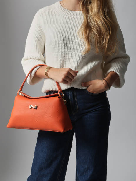 Schoudertas Freesia Leder Nathan baume Oranje eden 4 ander zicht 1