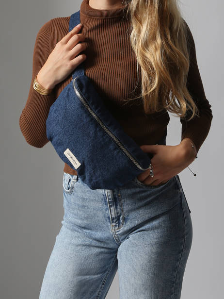 Belt Bag Custine Gerecycleerd Katoen Rivedroite Blauw timeless CUSTITIM ander zicht 1