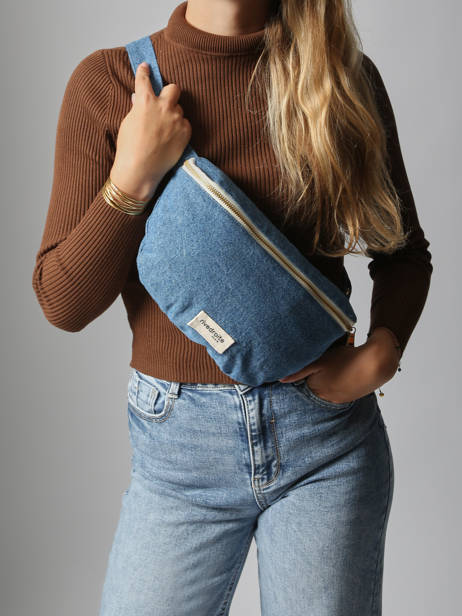 Belt Bag Custine Gerecycleerd Katoen Rivedroite Blauw timeless CUSTITIM ander zicht 1