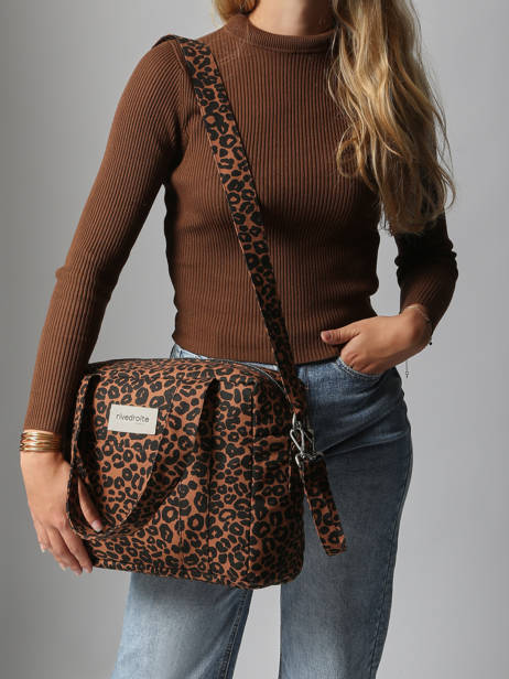 Handtas Mini Darcy Gerecycleerd Katoen Rivedroite Blauw wild tribe MDARCWIL ander zicht 1