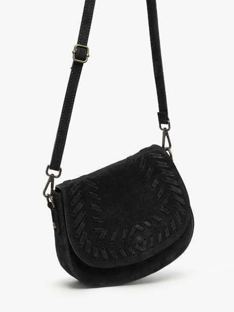 Sac Bandoulière Velvet Cuir Milano Noir velvet VE25062 vue secondaire 2