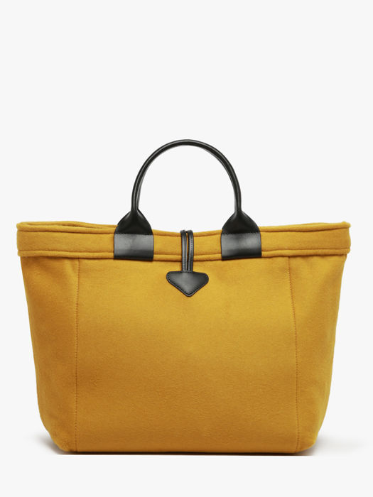 Longchamp Le roseau toile duffle coat Handtas Geel