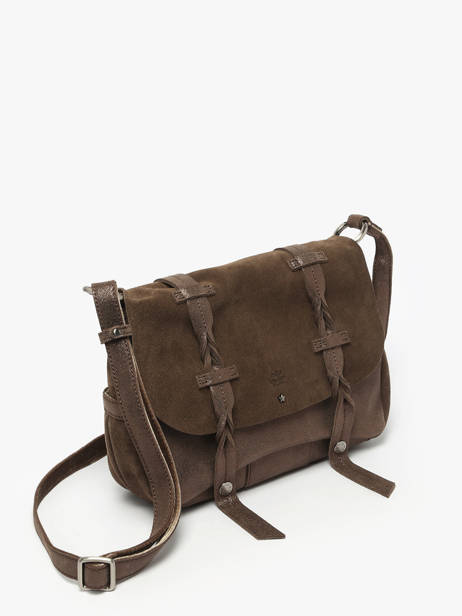 Cross Body Tas Vintage Leder Mila louise Bruin vintage 3677XV ander zicht 1