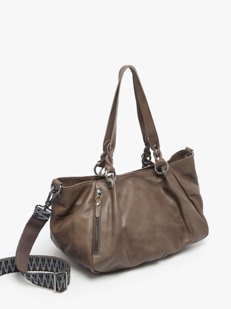 Schoudertas Vintage Leder Mila louise Bruin vintage 3826C ander zicht 2