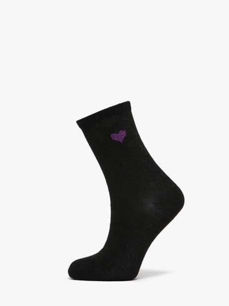 Chaussettes Femme Lurex Heart Pieces Noir socks women 17159116