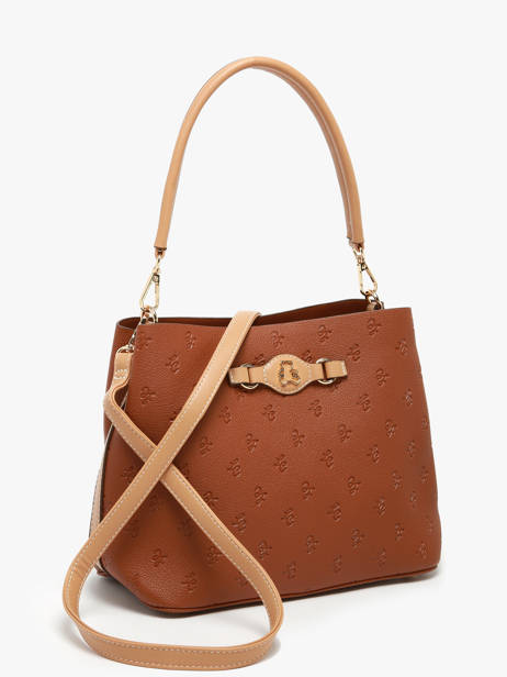 Schoudertas Embossed Lulu castagnette Bruin embossed YOUSRA ander zicht 1