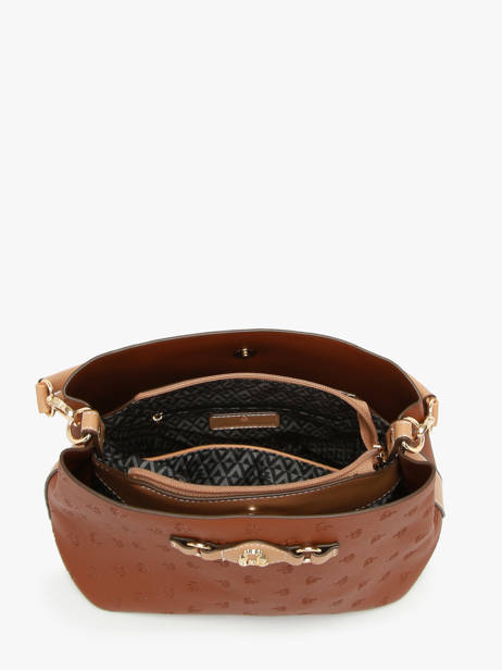 Schoudertas Embossed Lulu castagnette Bruin embossed YOUSRA ander zicht 2