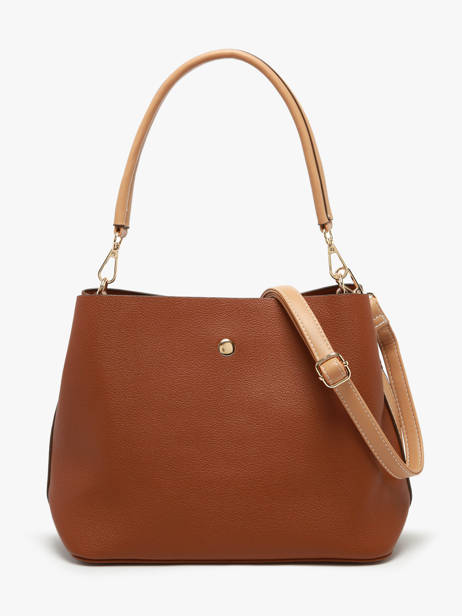 Schoudertas Embossed Lulu castagnette Bruin embossed YOUSRA ander zicht 3