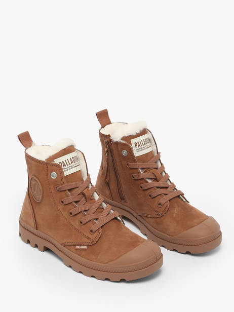 Enkellaarsjes Uit Leder Palladium Bruin accessoires 95982291 ander zicht 1