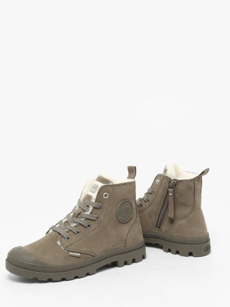 Bottines En Cuir Palladium Vert accessoires 95982281 vue secondaire 2