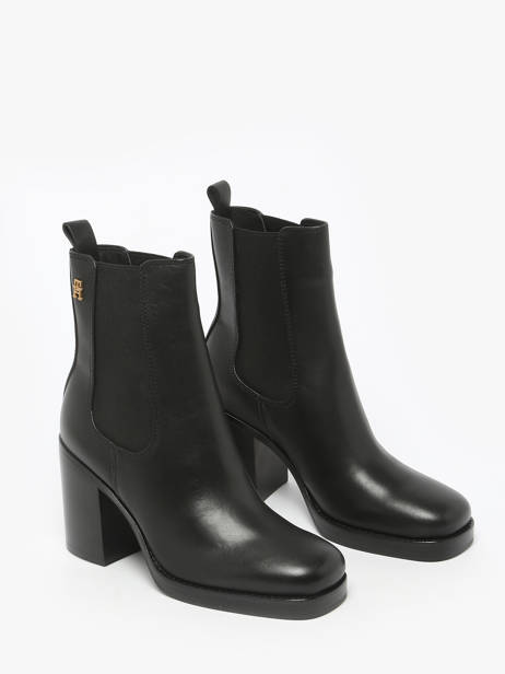 Bottines à Talon En Cuir Tommy hilfiger Noir accessoires 8844BDS vue secondaire 1