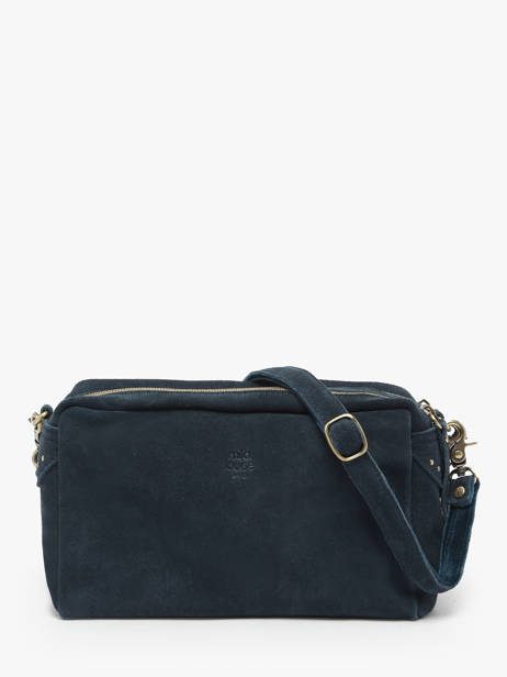 Cross Body Tas Vintage Leder Mila louise Blauw vintage 23673V ander zicht 4