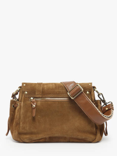 Cross Body Tas Vintage Leder Mila louise Bruin vintage 3861VC ander zicht 3