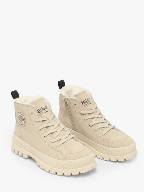 Bottines En Cuir Palladium Beige women 74353210 vue secondaire 1