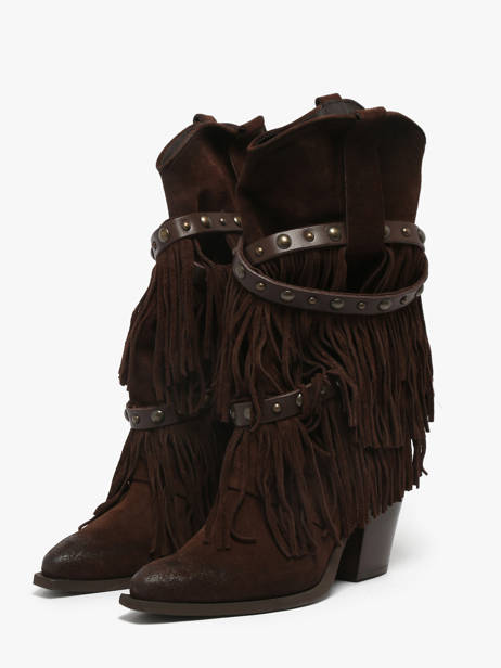 Santiags En Cuir Metisse Marron women XD2128 vue secondaire 1