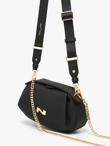 Sac Bandoulière Nymphea Cuir Nathan baume Noir nymphea 2 vue secondaire 2