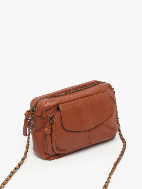 Cross Body Tas Naina Leder Pieces Bruin naina 17063358 ander zicht 2
