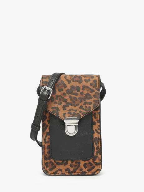 Sac Bandoulière Leopard Cuir Paul marius Noir leopard TELEPLEO