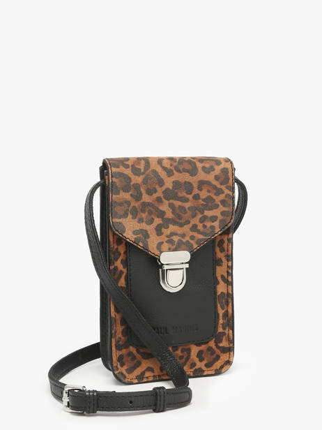 Sac Bandoulière Leopard Cuir Paul marius Noir leopard TELEPLEO vue secondaire 1