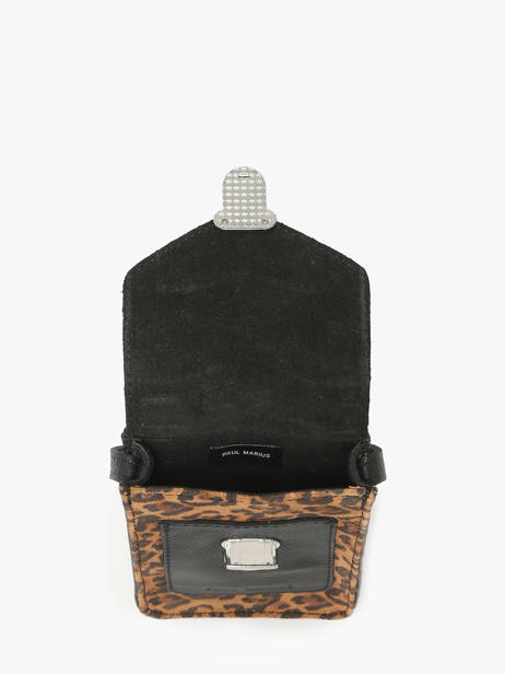 Sac Bandoulière Leopard Cuir Paul marius Noir leopard TELEPLEO vue secondaire 2