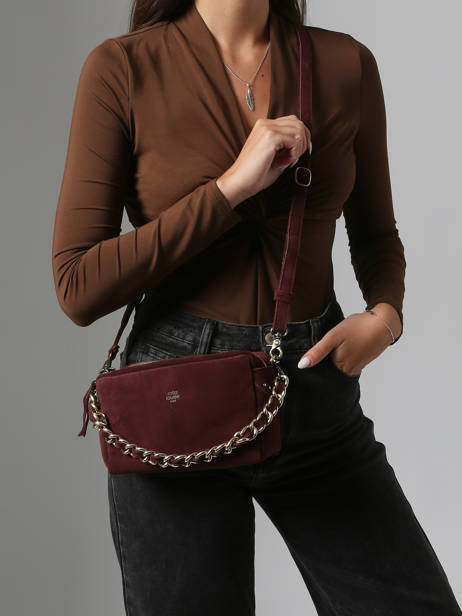 Cross Body Tas Vintage Leder Mila louise Bruin vintage 23673V ander zicht 1