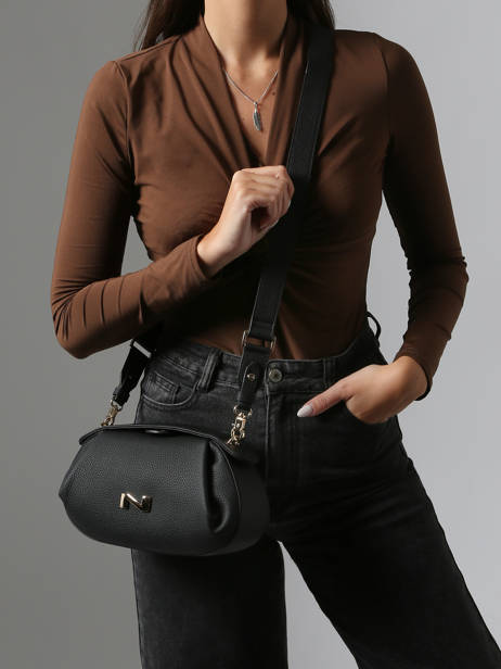 Sac Bandoulière Nymphea Cuir Nathan baume Noir nymphea 2 vue secondaire 1