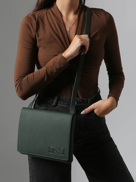Cross Body Tas Brugge Leder Nathan baume Groen n city 2 ander zicht 1