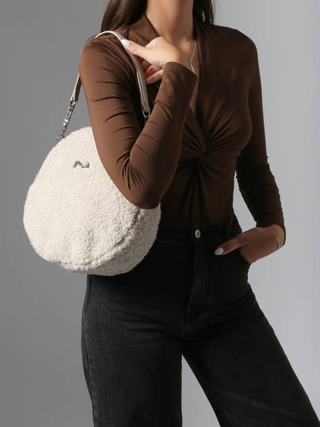 Schoudertas Anna Winter Shearling En Leder Nathan baume Beige nathan S ander zicht 1