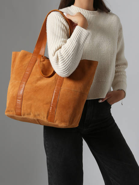 Schoudertas Jasmin Leder Pieces Bruin jasmin 17160092 ander zicht 1