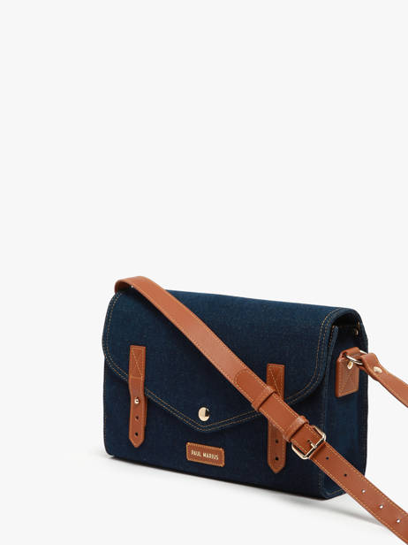 Sac Bandoulière Denim Brut Paul marius Bleu denim brut INDISDEB vue secondaire 2