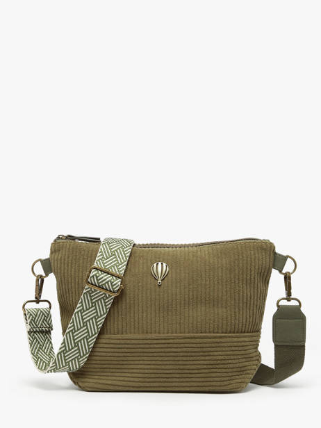 Sac Bandoulière Velours Le voyage en panier Vert velours AHP239