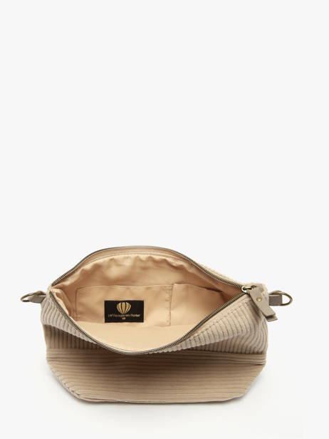 Cross Body Tas Velours Le voyage en panier Beige velours AHP239 ander zicht 2