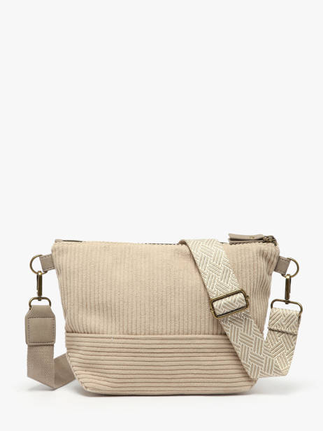 Cross Body Tas Velours Le voyage en panier Beige velours AHP239 ander zicht 3