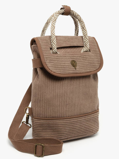 Sac à Dos Le voyage en panier Marron velours AHP241 vue secondaire 1