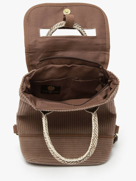 Sac à Dos Le voyage en panier Marron velours AHP241 vue secondaire 2
